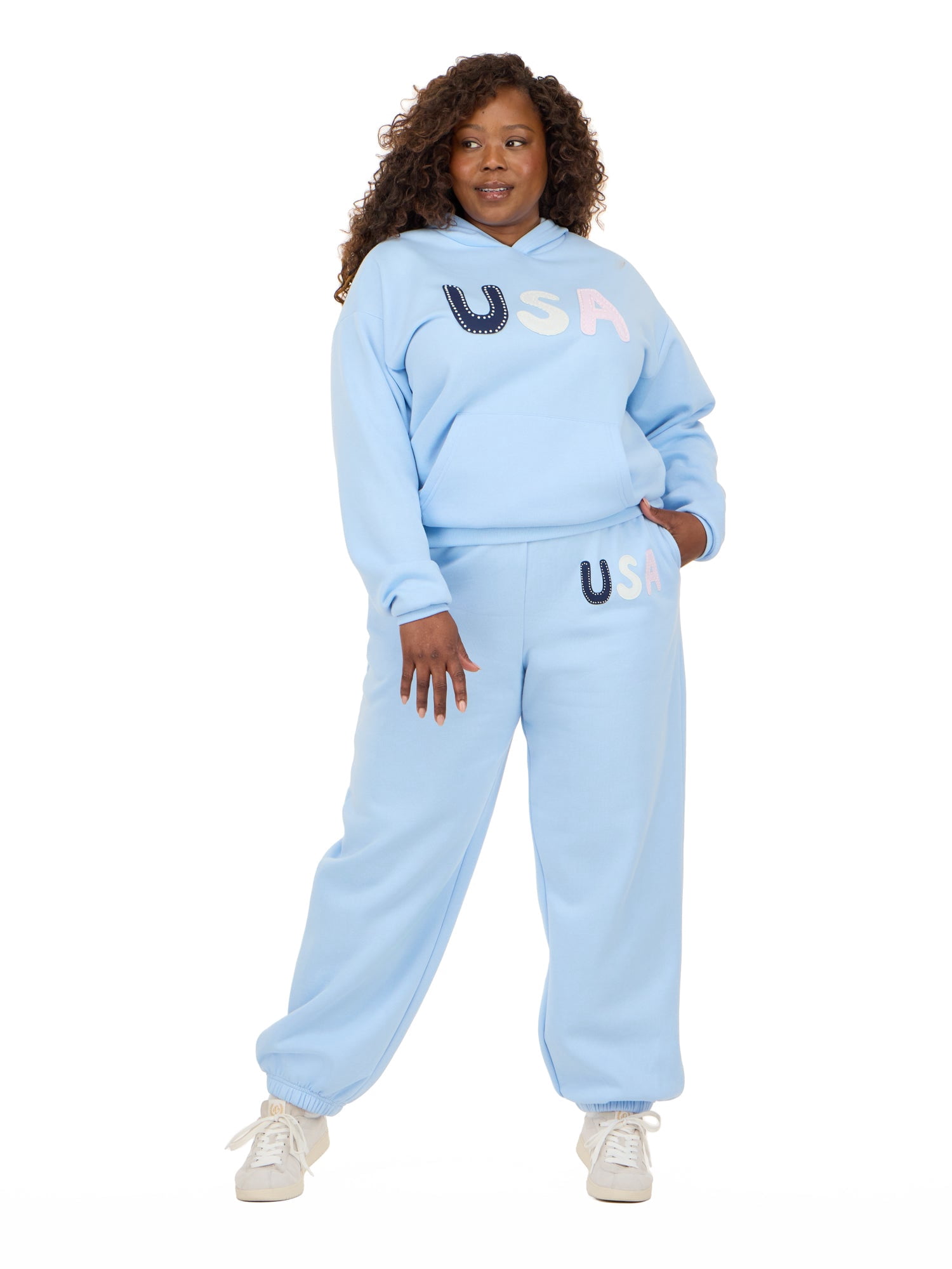 Forever 21 Women's and Women's Plus Americana Fleece Jogger Sweatpants, Sizes XXS-4X