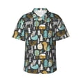 thumbnail image 1 of Balery Moose Squirrel owls tree Camisas hawaianas de manga corta para hombre, camisas playeras de corte holgado, camisas de vacaciones con botones,X-Large, 1 of 7