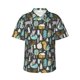 thumbnail image 1 of Fotbe Moose Squirrel owls tree Camisa Hawaiana para Hombre Unisex – Camisa Casual de Verano con Botones de Manga Corta de Algodón y Lino,Small, 1 of 7