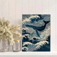 thumbnail image 2 of Humpback Whale Ocean Waves Canvas Wall Art, Coastal Nautical Decor for Living Room Bedroom Office, 2 of 8