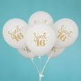 thumbnail image 3 of Unique Industries Latex Script Sweet 16" White Graphic Prints 16th Birthday Balloons, 8 Count, 3 of 3