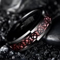 thumbnail image 2 of 8mm Pink Carbon Fiber Black Celtic Heart Knot Tungsten Carbide Ring Size 7 to 12, 2 of 4