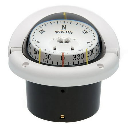 UPC: 0010342138286 | Ritchie HF743W Helmsman Compass Flush Mount White