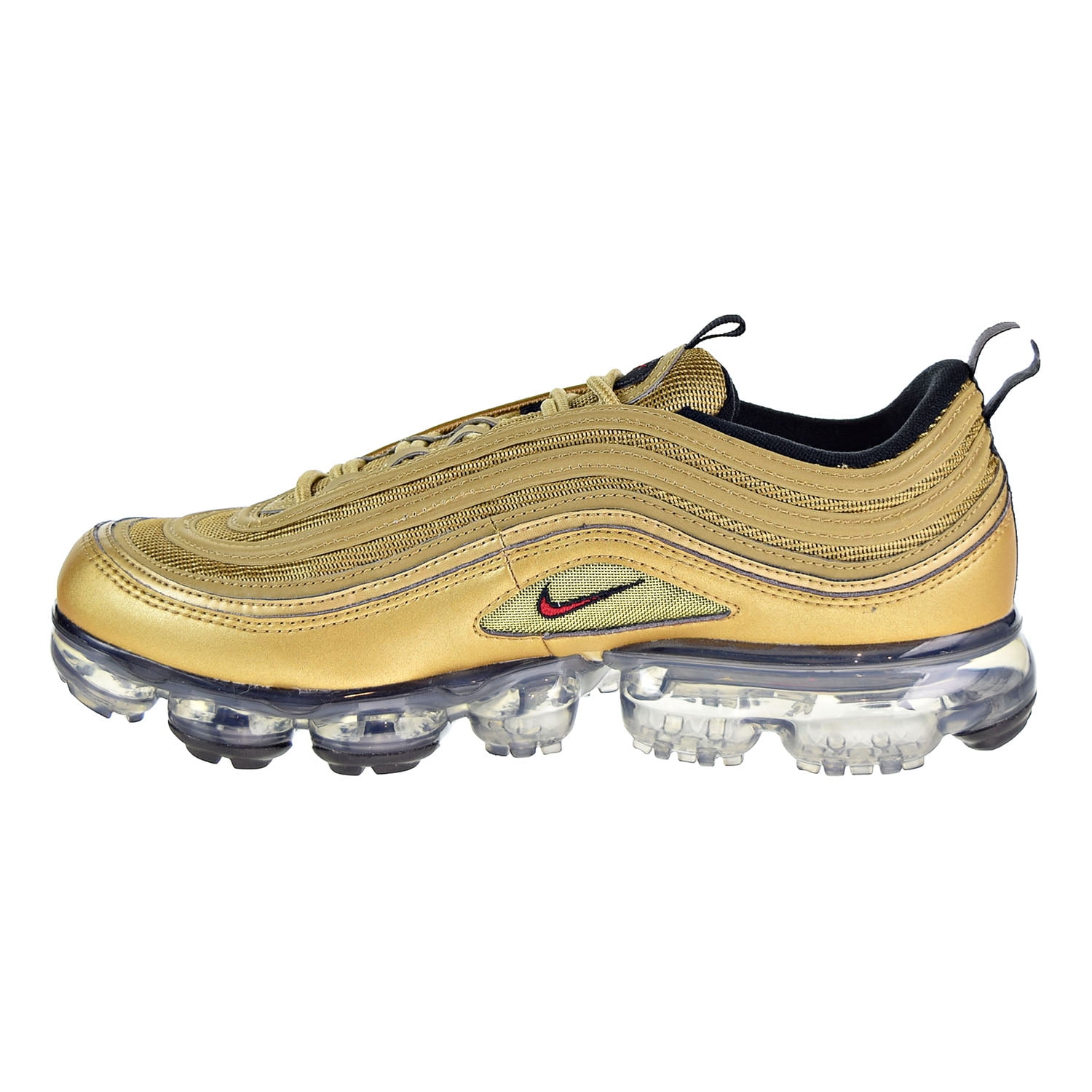 Mens Nike Air VaporMax 97 Metallic Gold Varsity Red Black White AJ7291 - Walmart.com