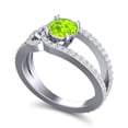 thumbnail image 2 of 2.50 Carat Round Cut Natural Diamond & Peridot Gemstone Unique Engagement Ring for Women Solid 18K White Gold Size 5 by Diamond-Capitals, 2 of 8