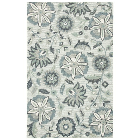 SAFAVIEH Blossom Riley Floral Area Rug, Ivory/Blue, 5' x 8'