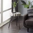 thumbnail image 3 of DecMode 19" x 26" Gray Magnesium Oxide Tree Trunk Accent Table with Black Metal Hairpin Legs, 1-Piece, 3 of 15