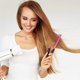 thumbnail image 3 of VShaped Hair Straightening Comb with Fast Detangling for Salon Styling and Travel – Pink, 3 of 4