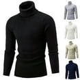 thumbnail image 6 of Huhudde Men Turtleneck Sweaters Fashion Cable Knitted Pullovers Basic Solid Jumper Top, 6 of 13