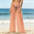 thumbnail image 2 of dazeni Women's Beach Cover Up Pants Sun Protection Wide Leg Loose Swim Bathing Suit Lightweight Coverups Palazzo Pants Summer Vaction Boho Clothes Orange XX-Large, 2 of 7
