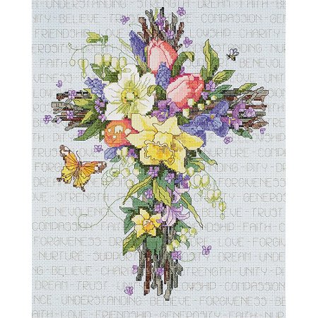 cross stitch janlynn floral spring kit kits counted crafts flowers sewing needlework inch
