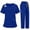 02-Blue, variant on Scrubs Set for Women Nurse Uniform Jogger Suit Stretch Top & Pants with Multi Pocket for Nurse & Esthetician Workwear