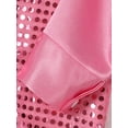 thumbnail image 6 of Yhong Kids Boys Long Sleeves Glitter Spread Collar Shirt Top for Choir Jazz Hip Hop Dance Stage Pink 160, 6 of 7