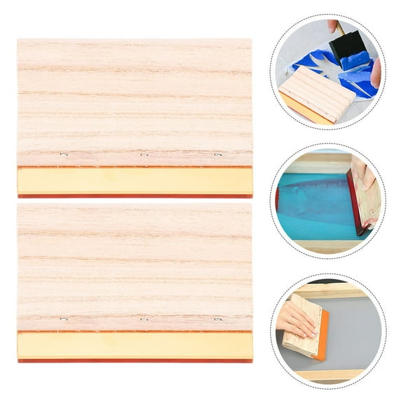 Soimiss Screen Printing Squeegee Simple Ink Scraper for DIY Use Made of Synthetic Material Light Brown