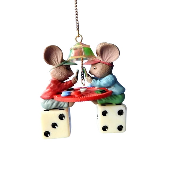 1989 Full House Mouse (Casino Christmas) Enesco Christmas Tree Ornament 565016
