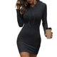 thumbnail image 1 of Vestido largo sexy para mujer Vestido corto sólido con capucha para citas diarias WearBlack, 1 of 2