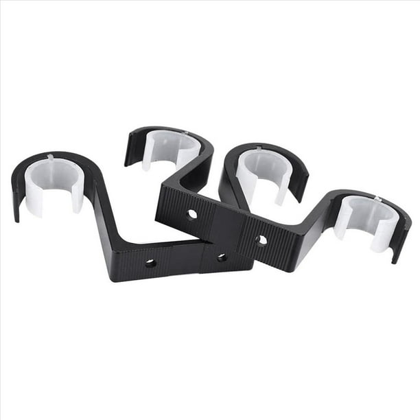Soportes De Barra De Cortina Doble De 16 Piezas El Soporte De Techo Admite AleacióN De Aluminio Negro