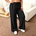thumbnail image 5 of SBYOJLPB Women's Plus Size Pants Solid Color Elastic Waist Drawstring Pants with Pocket, 5 of 7
