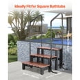 thumbnail image 5 of Heavy Duty 25.2 Inch Wide Hot Tub Step with Handrail 550 lbs Capacity Three Step Outdoor Spa Ladder for Above Ground Inflatable Pools Porches Patios Decks Trailers, 5 of 7