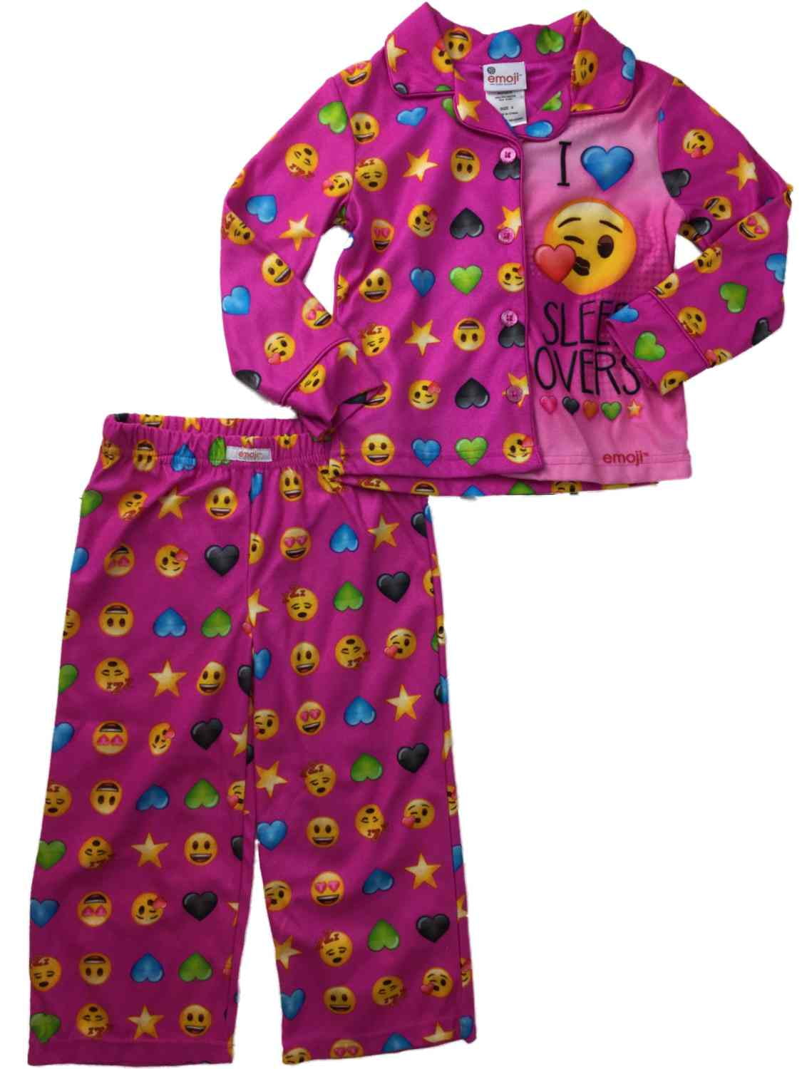 Emoji Girls Emoji Love Laugh Snooze Pajamas Flannel Smile Face 2