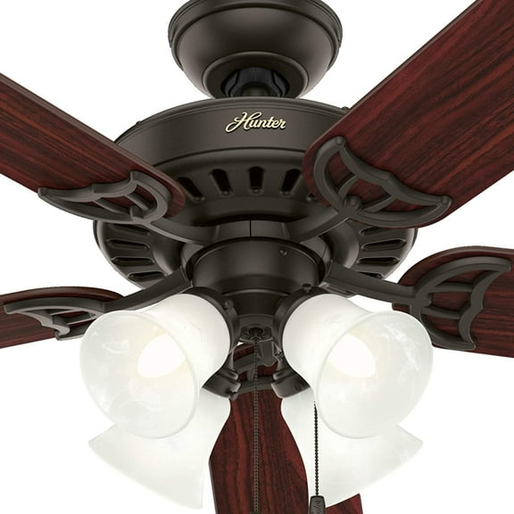 Hunter 52" Studio Series New Bronze Ceiling Fan with Light Kit and Pull Chain