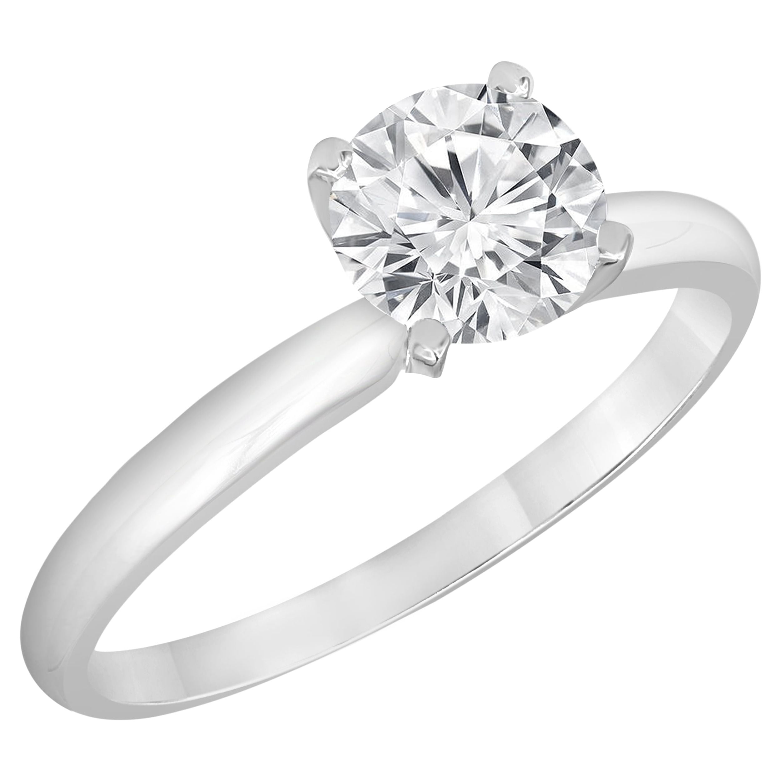 Unique Moments 1.00 ct Lab Grown Diamond Solitaire Ring in 14K White Gold (H, SI2)