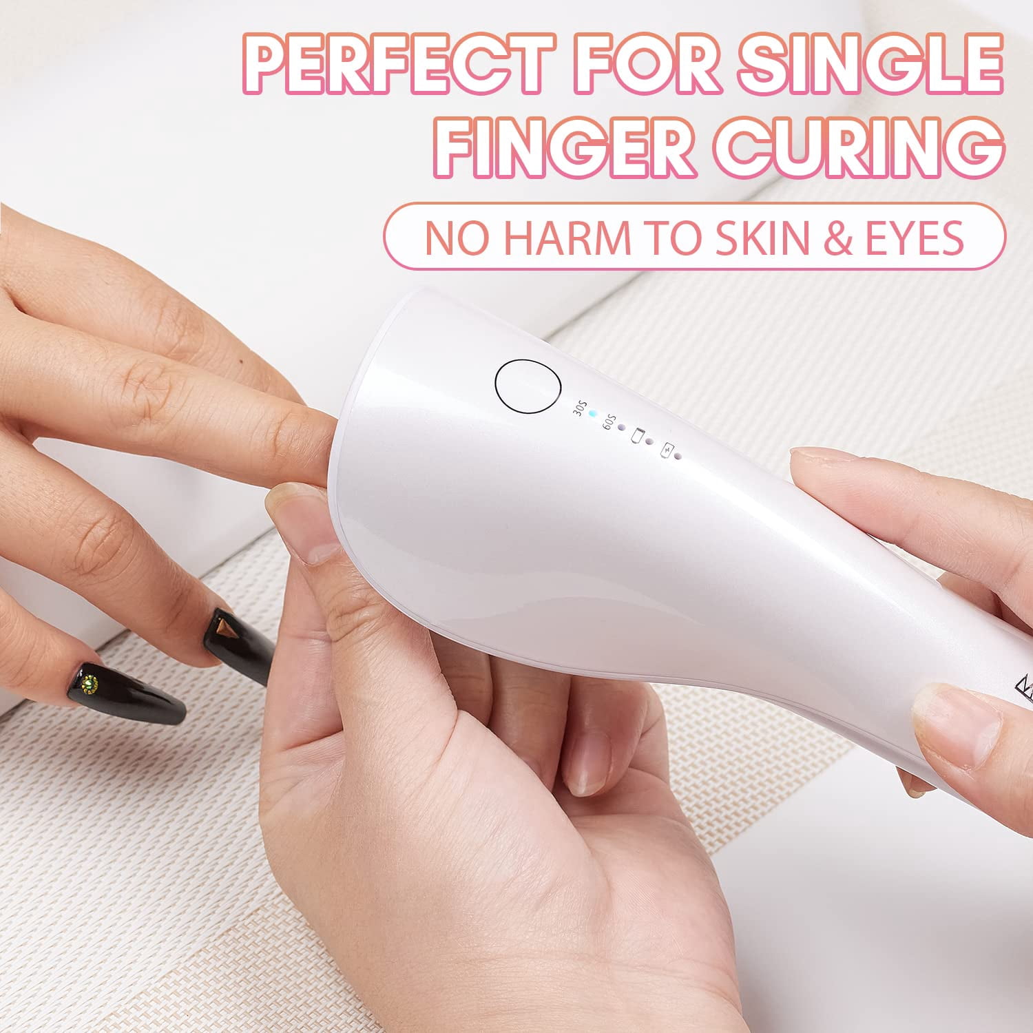 Makartt Mini UV LED Nail Lamp, Rechargeable UV Light for Nail Portable Nail Rhinestone Glue Gel Led Lamp Nail Charms Flash Curing Gel Polish Nail Dryer with 2 Timers Manicure Gel Lamp for Nail Art
