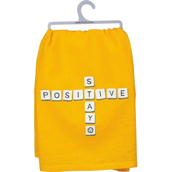 PRIMITIVES BY KATHY Cotton Dish Towel Scrabble Inspired - Stay Positive