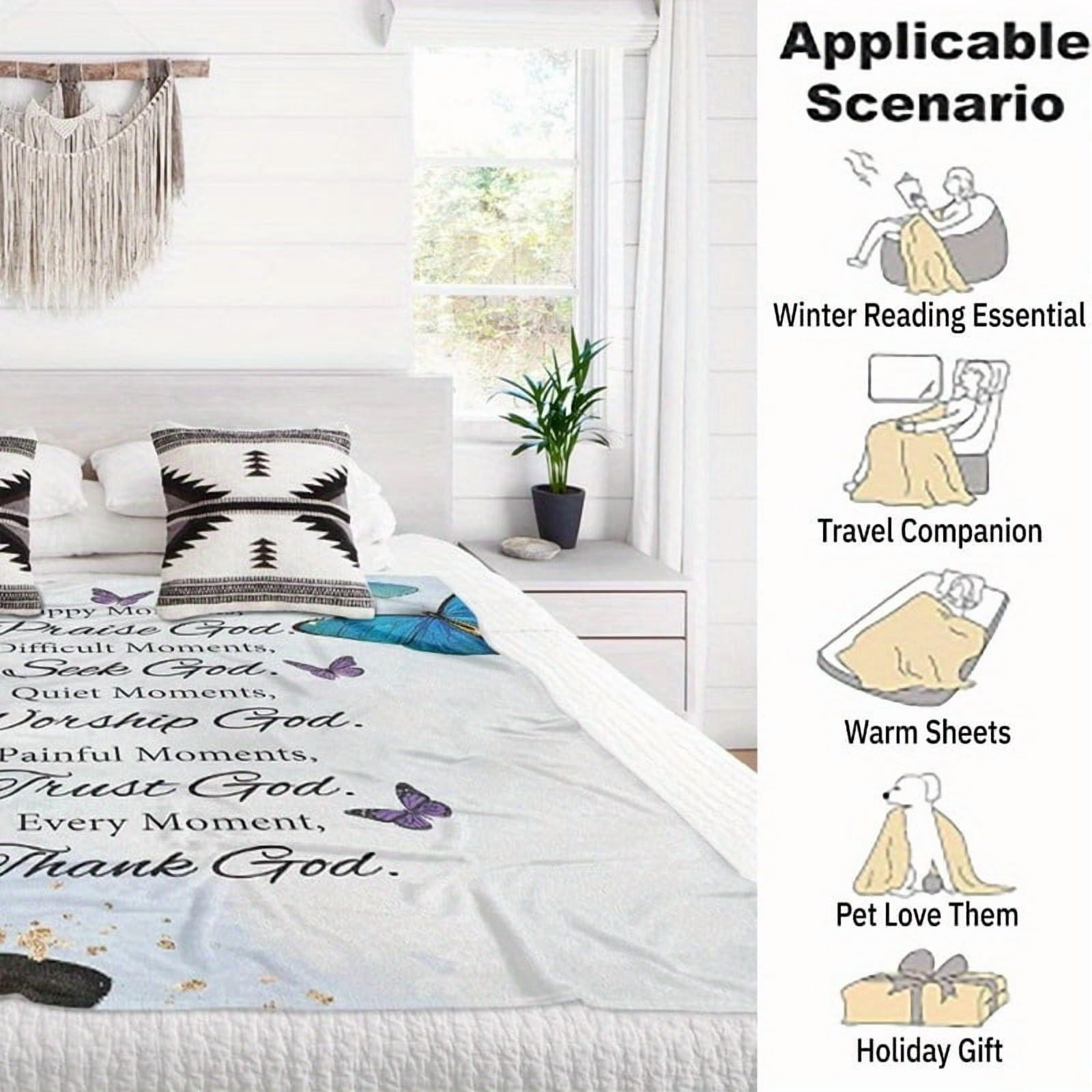Christian Gifts for Women Inspirational Bible Verse Blanket Butterfly Blanket Religious Healing Warm Blanket Birthday Religious Gifts for Women