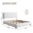 thumbnail image 2 of VIPLOV Queen Size Boucle Bed Frame, Cloud Upholstered Platform Bed with Height Adjustable Headboard & Soft Rounded Corners, Easy Assembly,White, 2 of 8