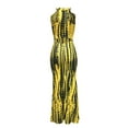 thumbnail image 5 of Yuemengxuan Women Elegant Dress, Tie-dyed Printed Pattern Sleeveless Hollow Out One-piece, 5 of 7