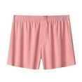 thumbnail image 3 of Aobny Pajama Shorts Men Silk Plus Size Pink Sleep Shorts Short Wide-Leg Pajama Pants,XXXXL, 3 of 4