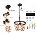 thumbnail image 5 of TFCFL Rustic 3-Light Chandelier Wood Bead Pendant Light Fixture Farmhouse Dining Room, 5 of 9