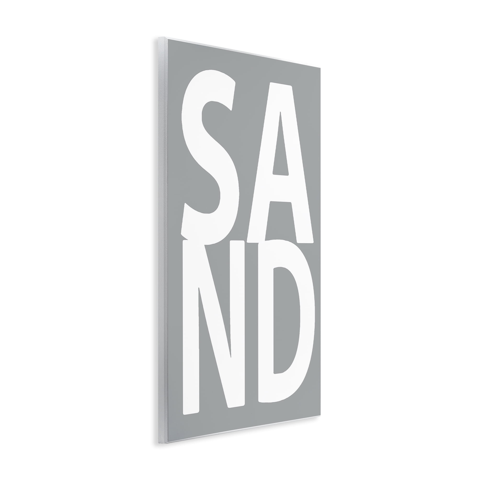 Stupell Industries Sand Word on Grey Typography Painting Unframed Art Print Wall Art, 13 x 19