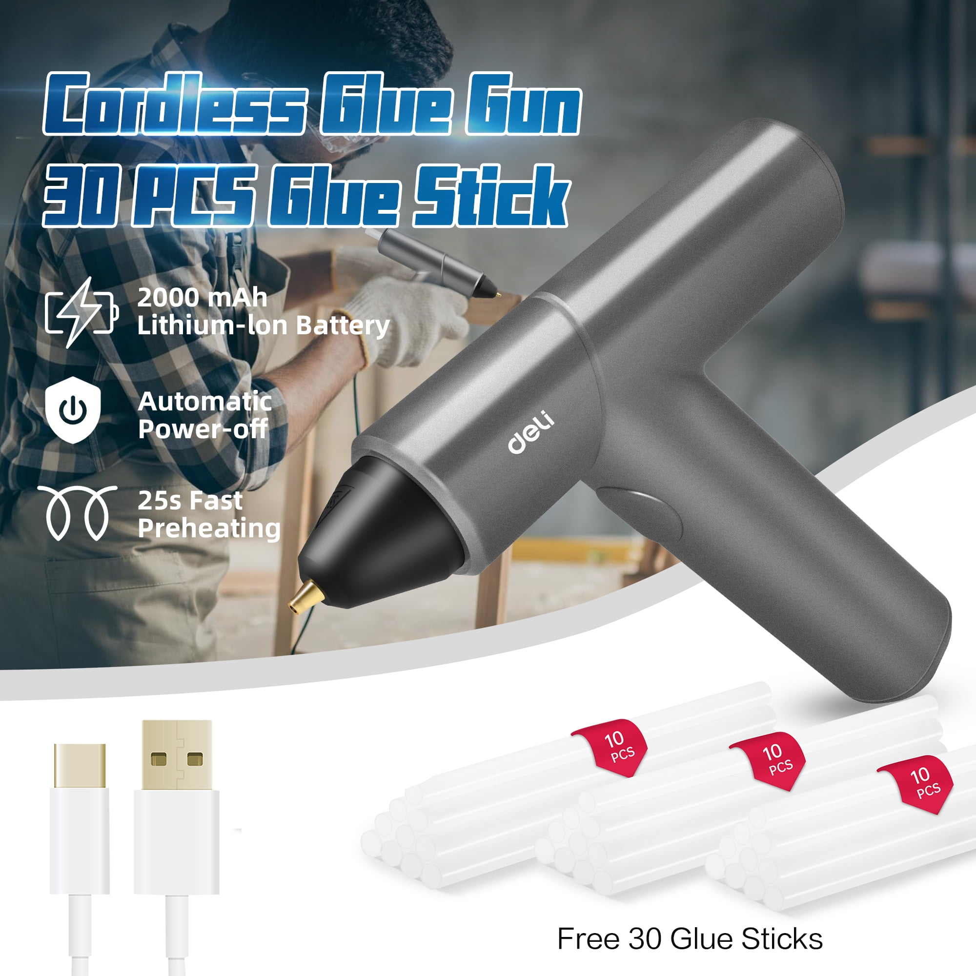 Hot Melt Glue Sticks 7 mm Long Adhésif pour le bricolage TRIGGER ELECTRIC Gun Hobby Craft 