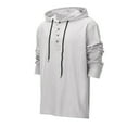 thumbnail image 3 of Krdevn Hoodies for Men - Men's Casual Hoodie Lightweight Pullover Sweatshirt for Spring Summer Everyday Wear Comfortable Plain Hooded Top - Sweatshirts for Men,Color:White,Size:L, 3 of 9