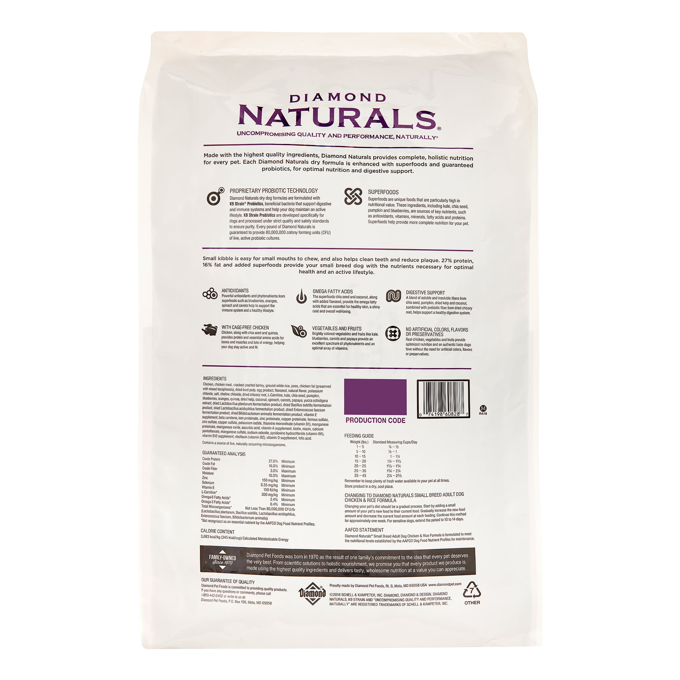 diamond naturals small breed adult chicken & rice formula dry dog food