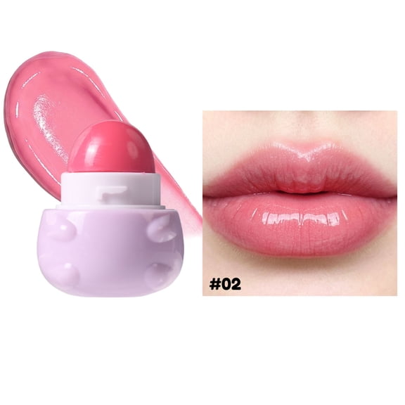 Cute Rabbit Shaped Color Changing Lip Balm With Keychain Hole,Overnight Lip Mask Lipstick Gloss,Sweet Fruity Scent Lip Cosmetic