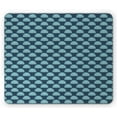 thumbnail image 1 of Doodle Mouse Pad, Fish Scale Inspired Half Circular Shape Pattern with Small Arches, Rectangle Non-Slip Rubber Mousepad, Slate Blue Baby Blue, by Ambesonne, 1 of 2
