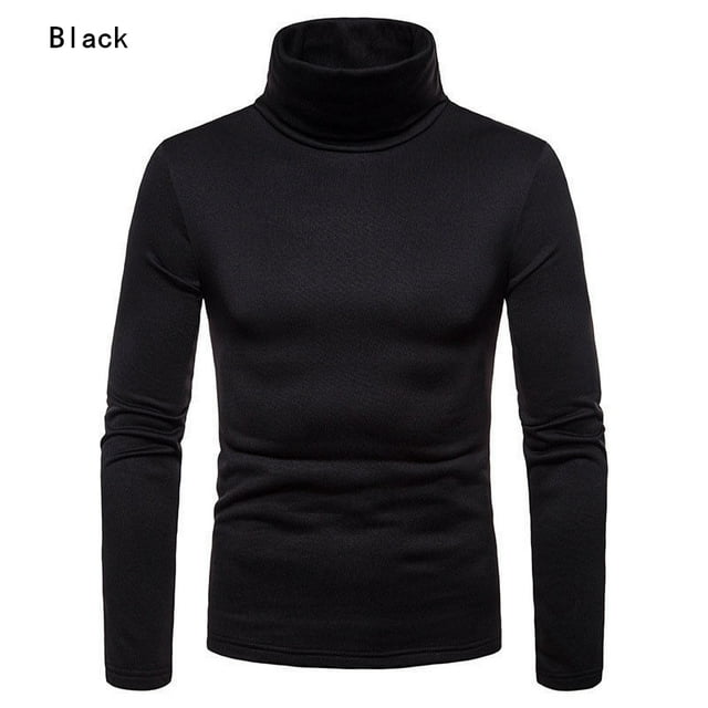 Chandail à Manches Longues pour Homme, Col Roulé Montant, Extensible, Ajusté, Basique