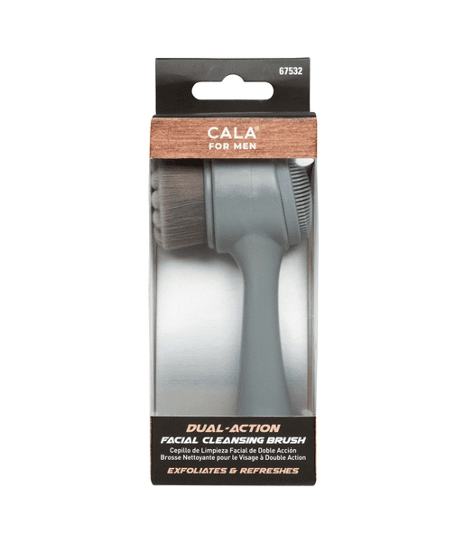 MEN'S DUAL ACTION FACIAL CLEANSING BRUSH (GREY)