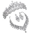thumbnail image 3 of Conjunto de joyería nupcial Tiaras nupciales vestir collar de corona de diamantes de imitación pendientes colgantes para boda, día de San Valentín, 3 of 8