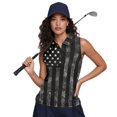 thumbnail image 6 of HUIACONG American flag Fashion Women's Sleeveless Golf Shirts, Casual Stretchy Golf Sleeveless Shirt for Tennis Outdoor Athletic, 6 of 7