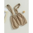 thumbnail image 3 of Bagilaanoe Newborn Baby Boy Girl Suspender Shorts Solid Color Overalls 3M 6M 9M 12M 18M Infant Waffle Jacquard Elastic Waist Short Pants, 3 of 8