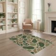 thumbnail image 2 of ODIKA 4'x6' Olive Green Tufted Sage Washable Area Rug Abstract With Modern Leaf Motifs Ornamental Non-Slip, Chair-Friendly, Flatwoven for Home Office, Under Desk, 2 of 7