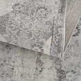 thumbnail image 6 of 2â€™ x 20â€™ Gray Distressed Trellis Pattern Runner Rug, 6 of 9