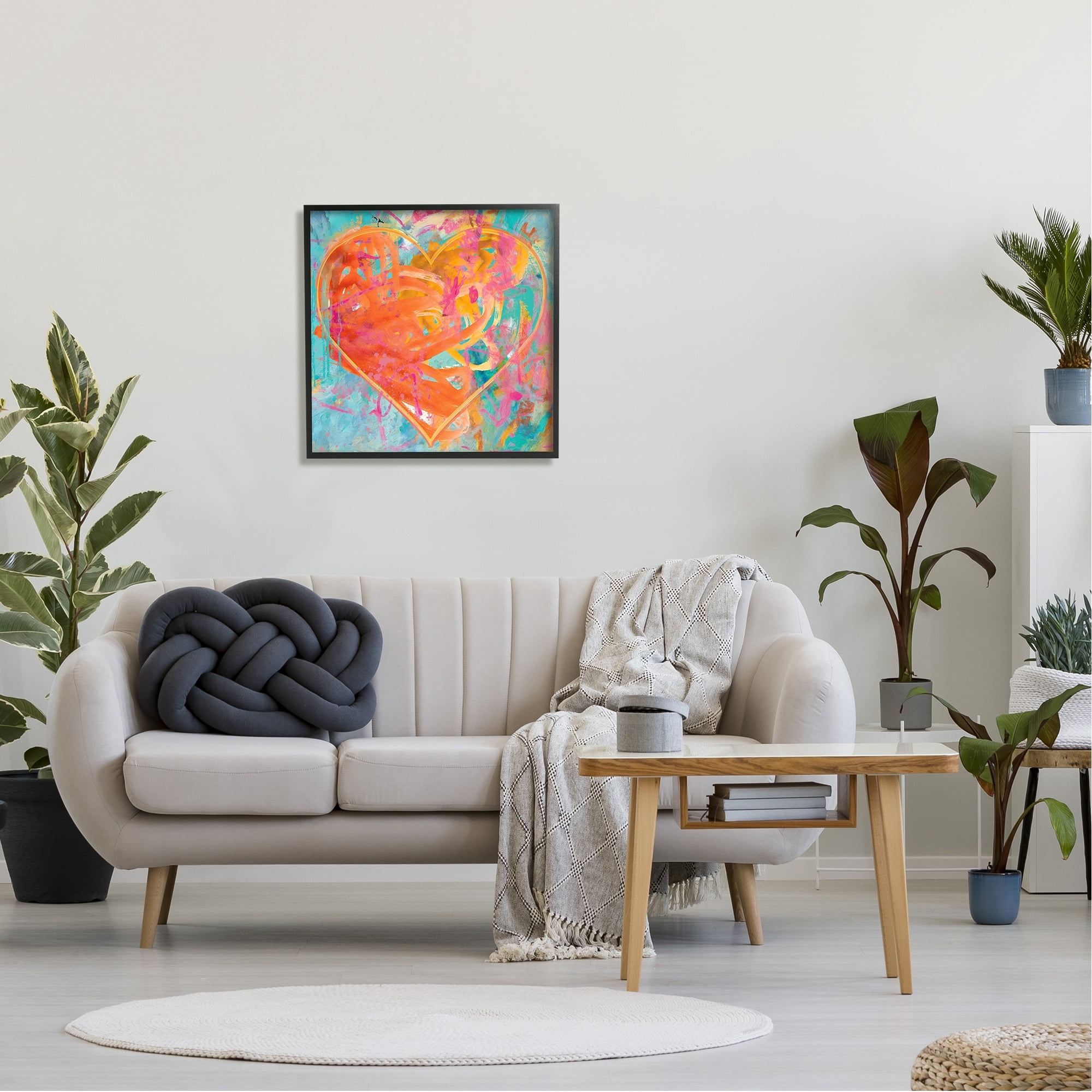 Stupell Industries Street Style Graffiti Heart Shape Bold Paint Splatter Painting Black Framed Art Print Wall Art, Design by Porter Hastings