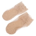 thumbnail image 4 of TEHAUX 2Par Calcetas De Encaje Para Mujer Sofisticado Color Beige Ideal Para Combinar, 4 of 7