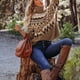 thumbnail image 4 of Puntoco Suéter Mujer Moda Casual Retro Color Contraste Impresión Tejer Manga Larga Cuello Alto Suéter Navidad Liquidación Puntoco Puntoco-749, 4 of 5