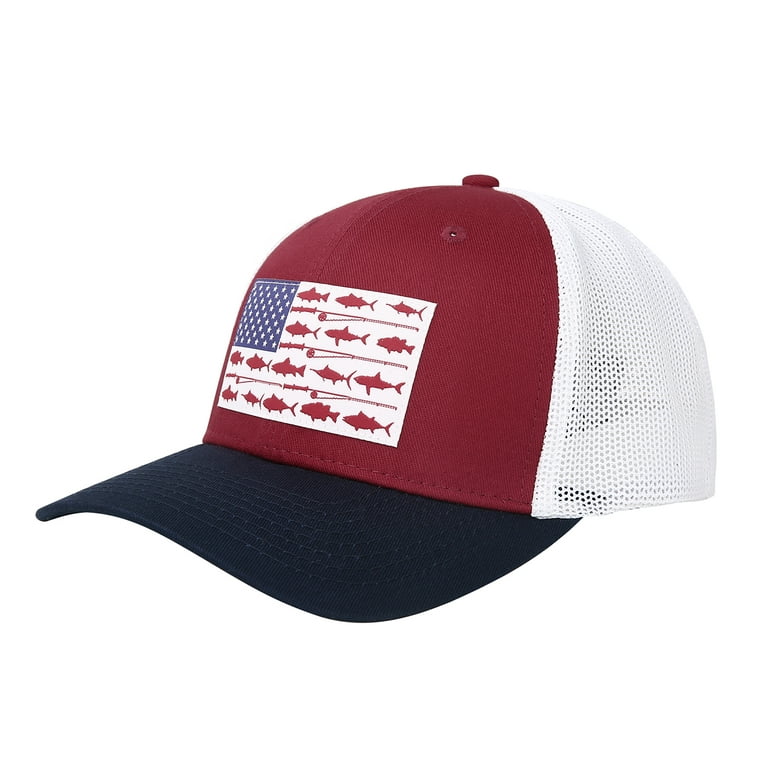 LRD Men Fishing Hats Trucker Hat Flexible Fit Mesh Fitted Baseball Cap 